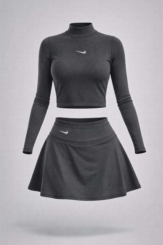 Conjunto Buzo Cuello Alto + Falda Short Nike - Azzari