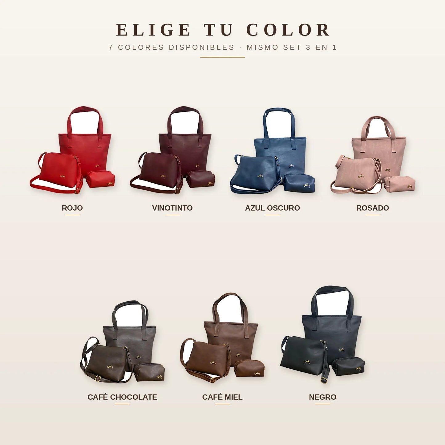 Set Vélez® Original 3 en 1 — Bolso + Carriel + Monedero de Regalo