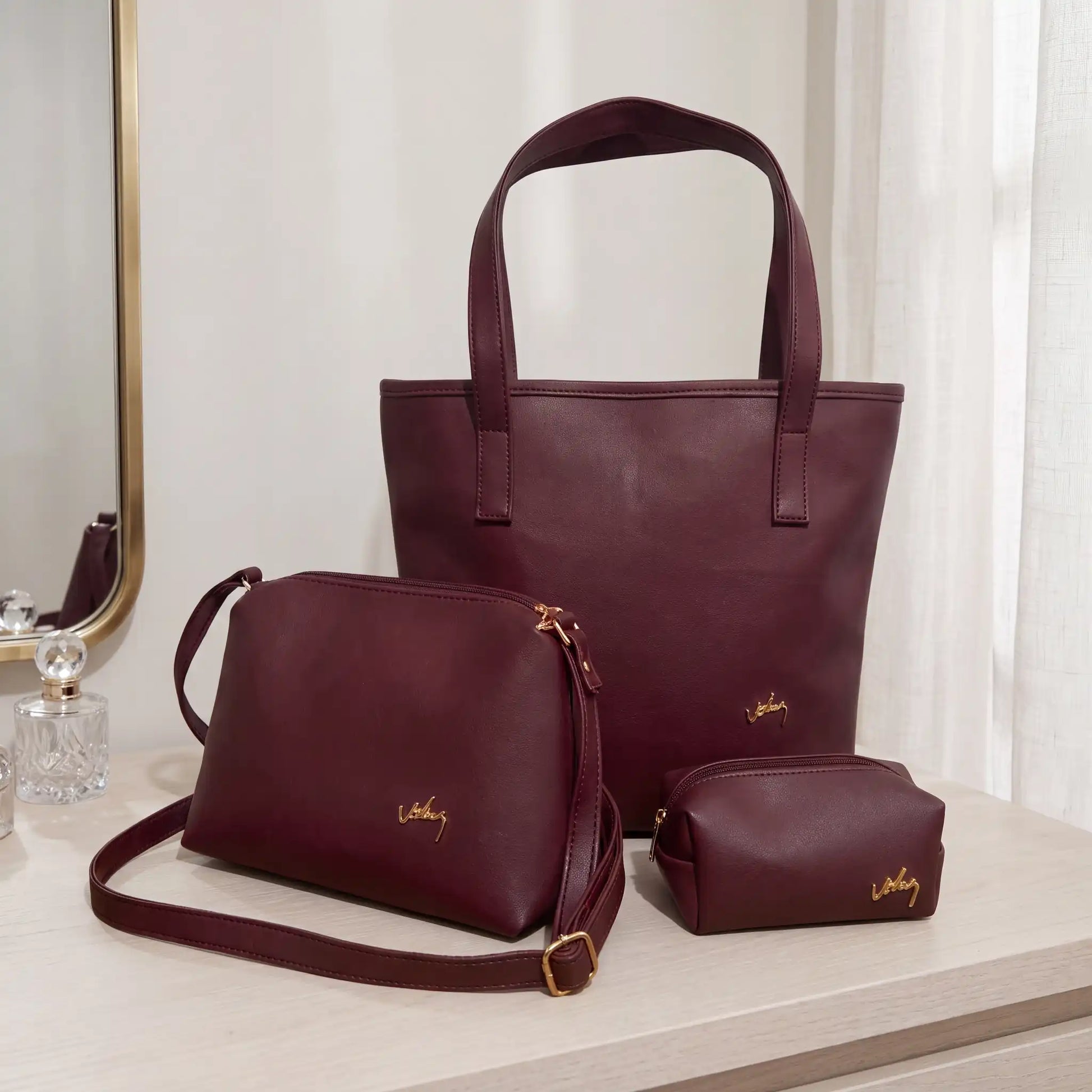 Set Vélez 3 en 1 - bolso, carriel y monedero para mujer